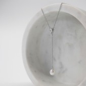 Colier argint cu perla naturala alba si cristale DiAmanti SK23484N_W-G